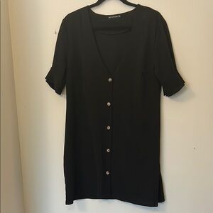 Pretty Little Thing Black Button-Down Women's Dress